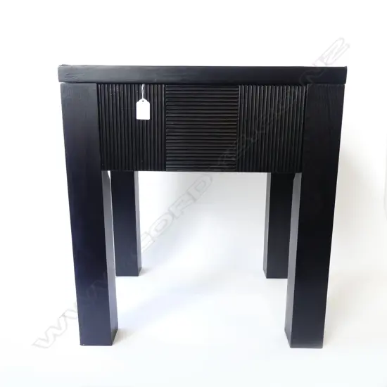 BLACK WOODEN  DRAWER BEDSIDE TABLE , 400 x 510 x 560MM