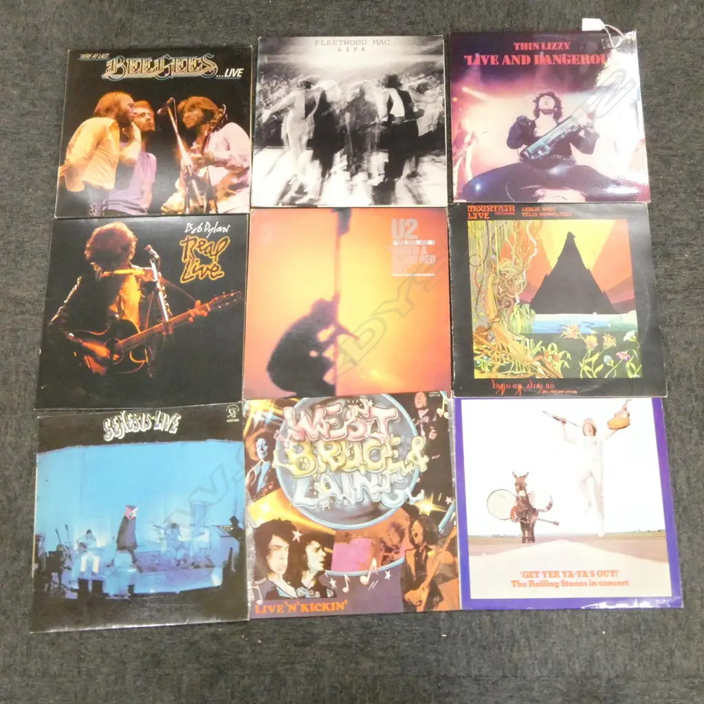 9 ASST. LPs; BOB DYLAN, THIN LIZZY, U2, etc Image 1++