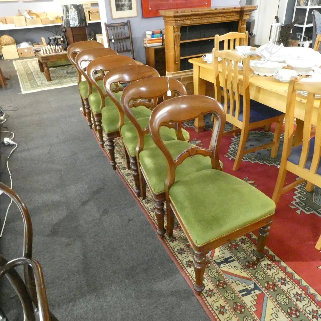 6 BALLOON BACK DINING CHAIRS  Image 1++