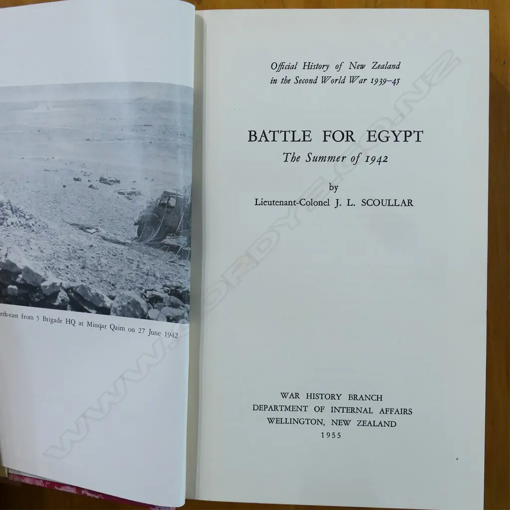 OFFICIAL HISTORY NZ IN THE SECOND WORLD WAR BATTLE FOR EGYPT THE SUMMER OF 1942 J. L. SCOULLAR 1955 Image 1++