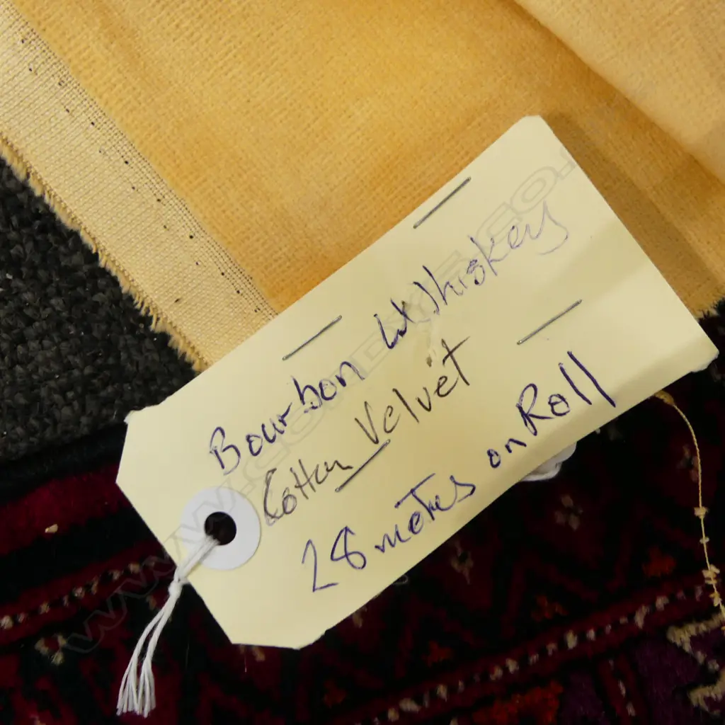 FABRIC BOLT; BOURBON WHISKEY, COTTON VELVET, 28M Image 1++