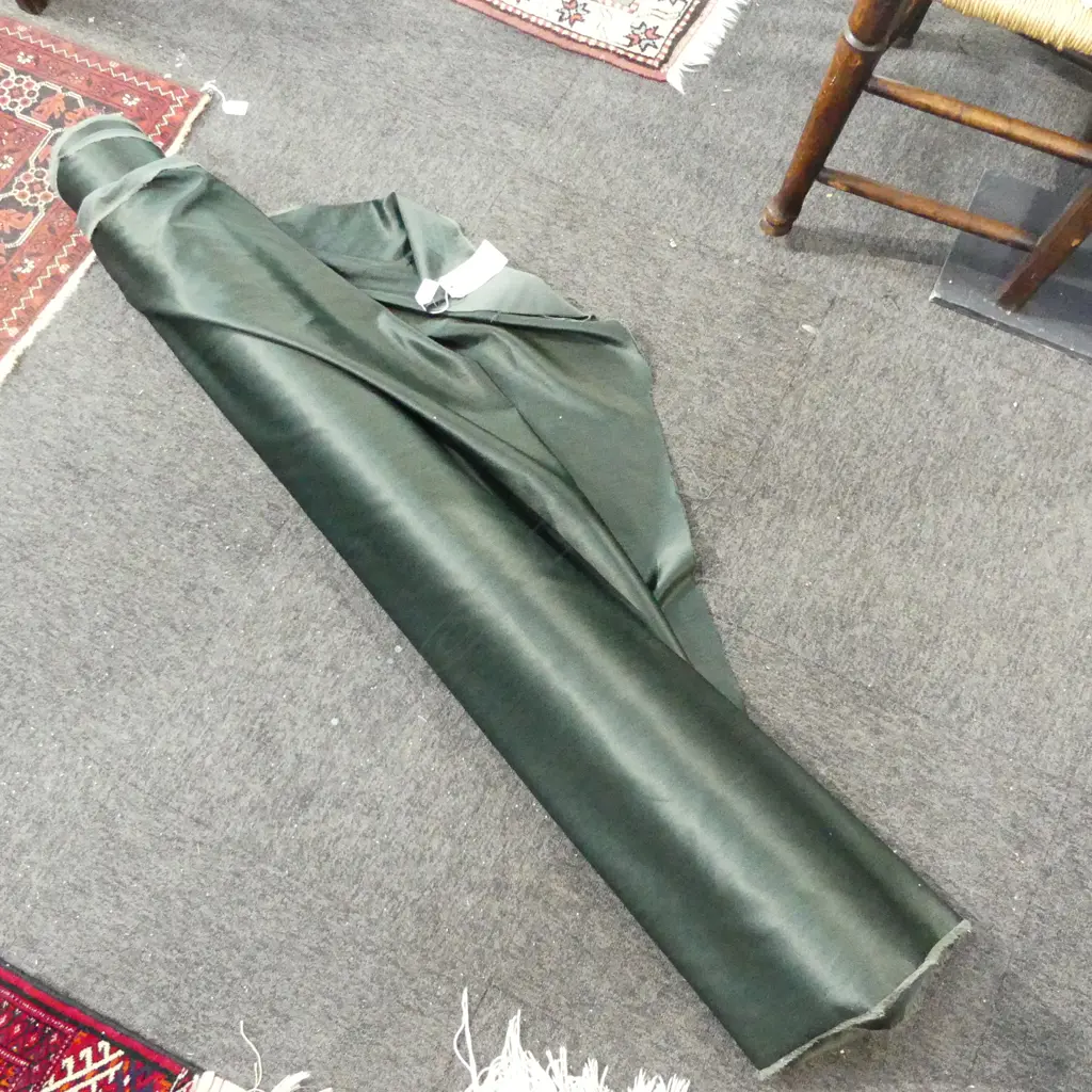 FABRIC BOLT; SICILY OLIVE SATIN, POLY COTTON, 33M Image 1++