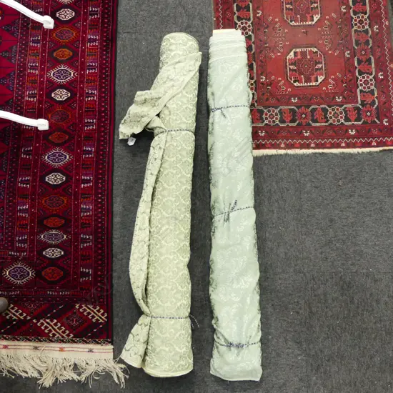 2 BOLTS OF CELADON JACQUARD FABRIC