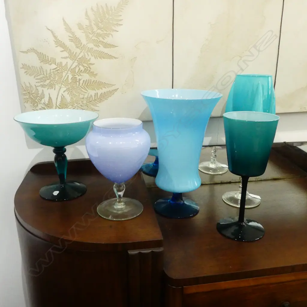 5 PCES BLUE MURANO GLASS H.380mm Image 1++