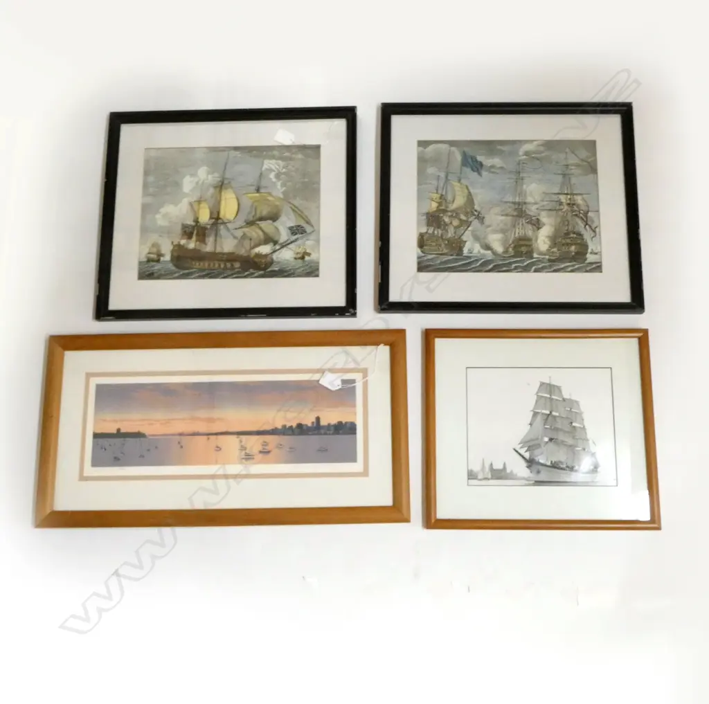 4 SAILBOAT PRINTS INCL. CAMERON LEICH 'CITY VIEW FROM STOKES POINT, AUCKLAND NZ' 54/100 170x465mm Image 1++