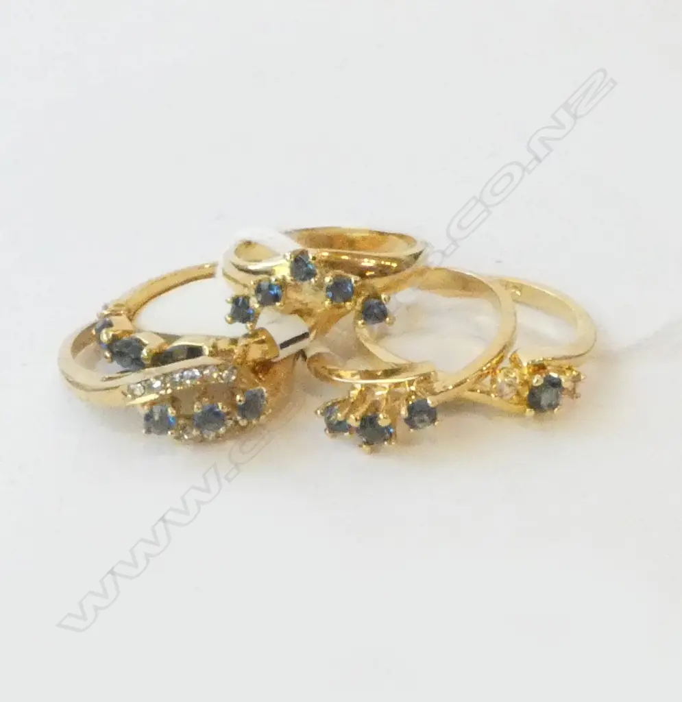 5 GOLD PLATE COSTUME RINGS Image 1++
