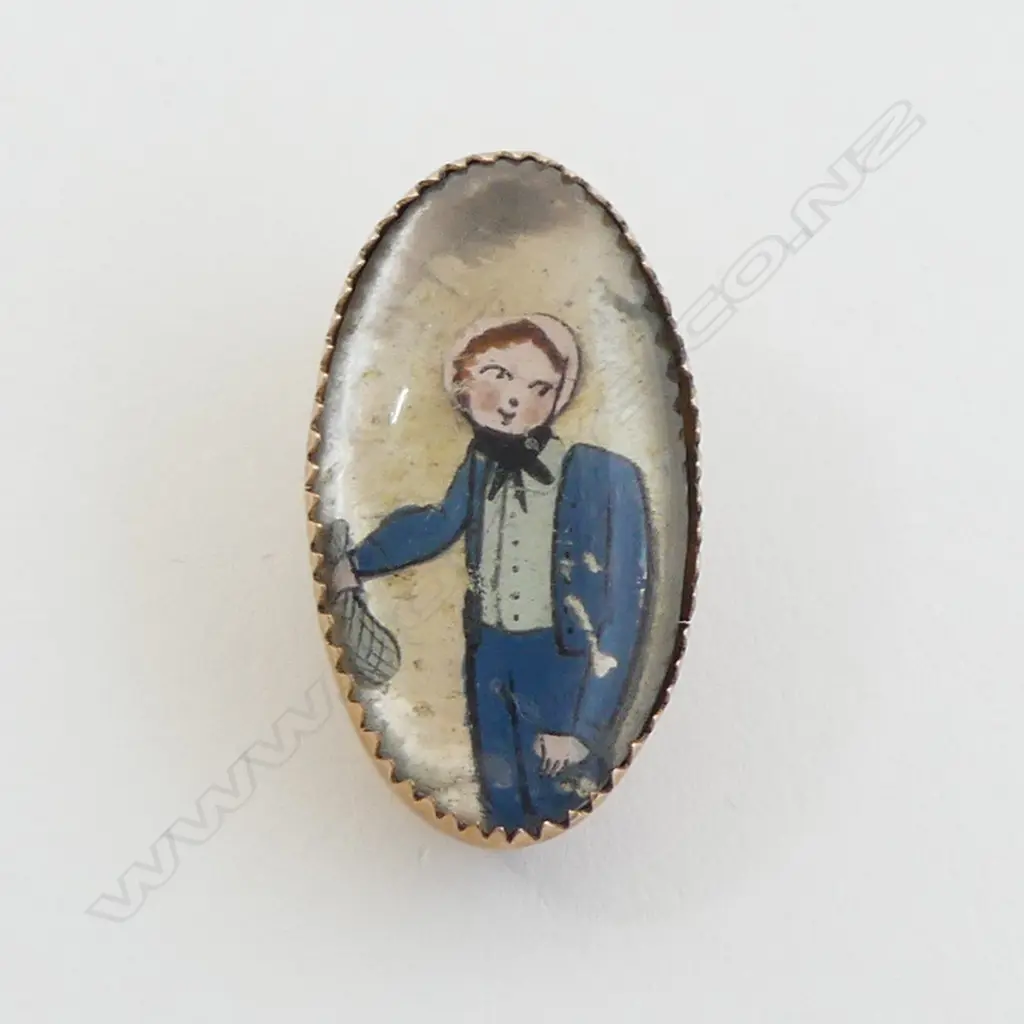 ANTIQUE 9ct ESSEX CRYSTAL BROOCH, 3.8gm Image 1++