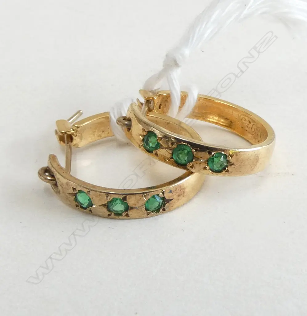 PR STG SILVER GILT CREOLA EARINGS Image 1++