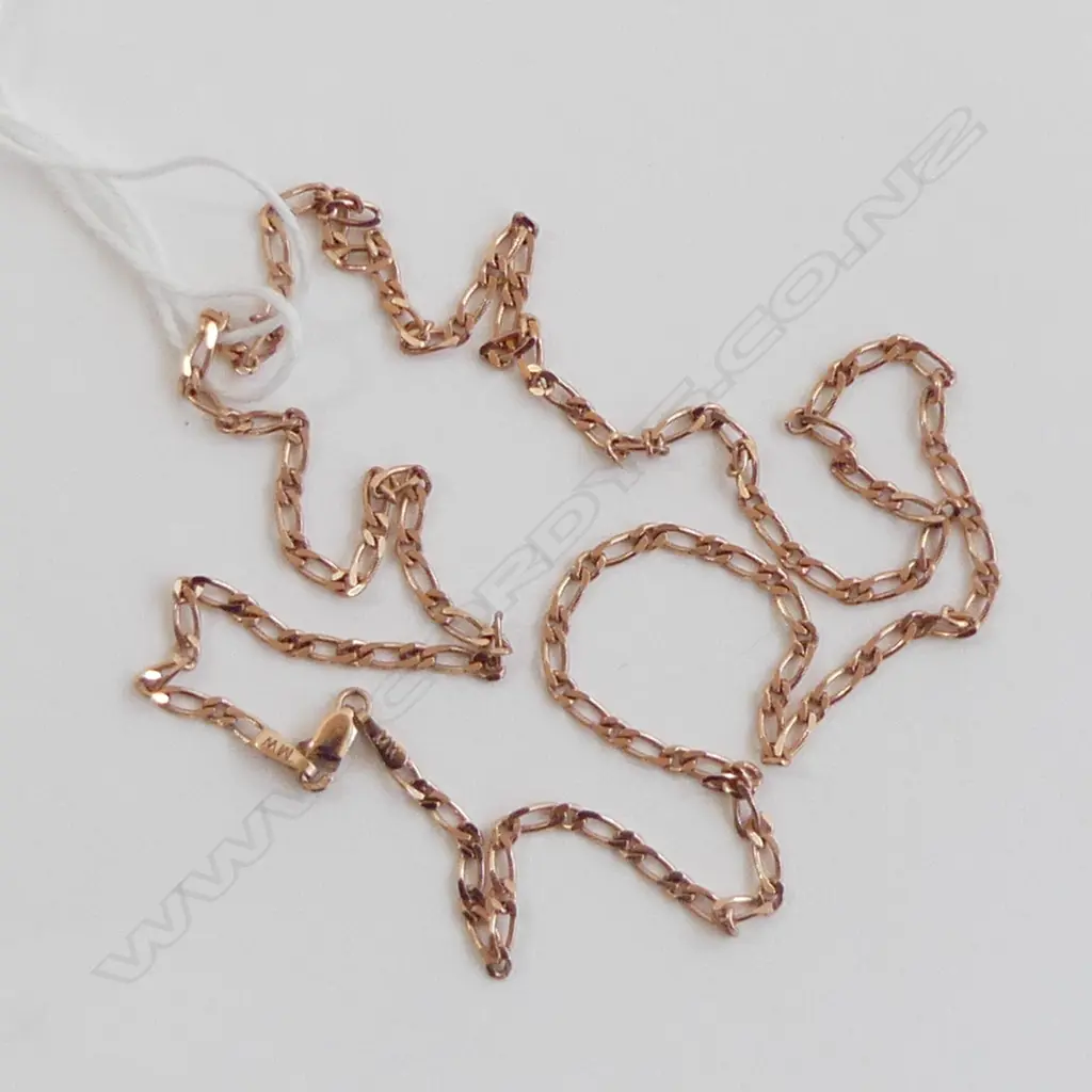 9ct ROSE GOLD NECK CHAIN L.490mm. 4.4gms Image 1++