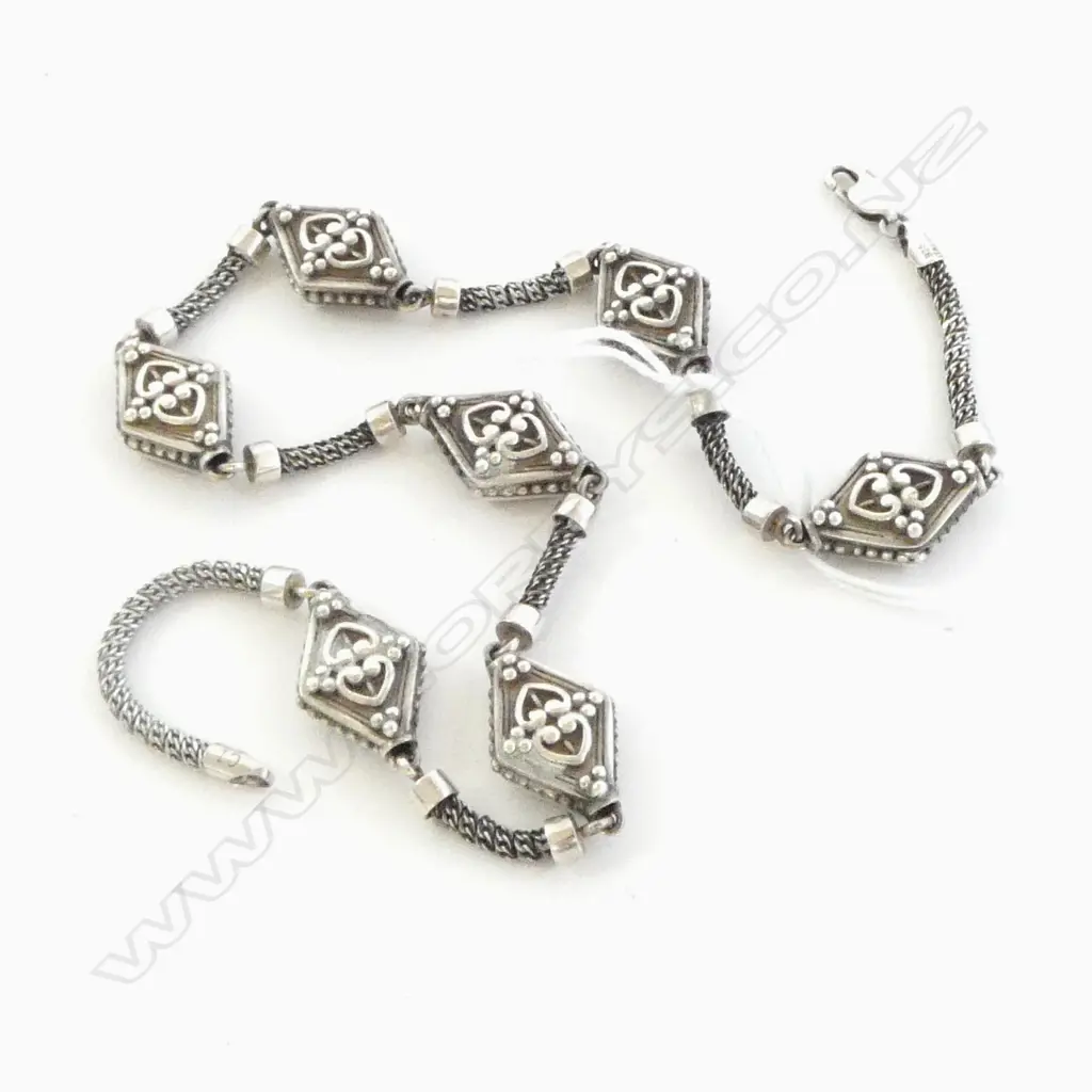 VINTAGE ITALIAN 925 SILVER NECKLACE L.405mm, 50grms Image 1++