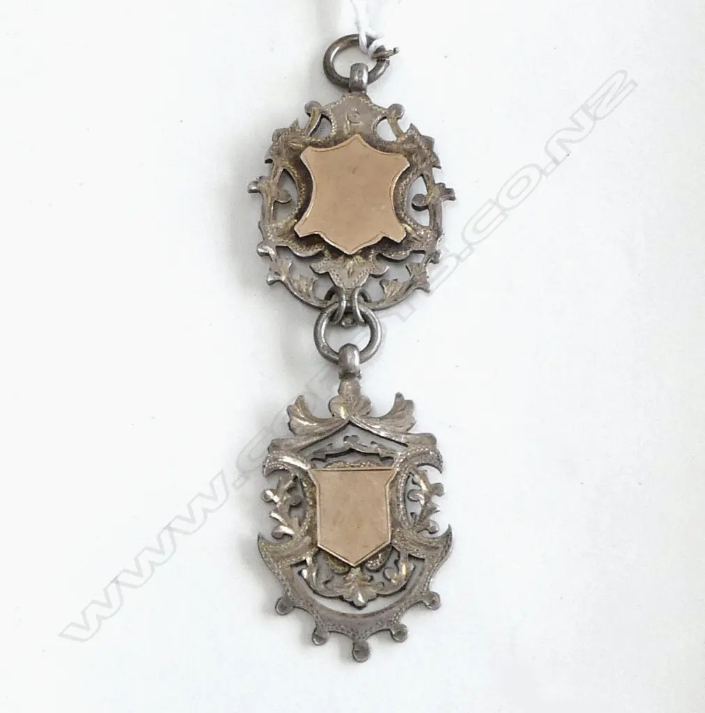 2 STG SILVER FOBS 28.77gms 9CT INLAY Image 1++