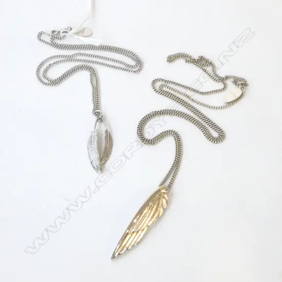 2 BOH RUNGA STG SILVER NECKLACES, 32grms