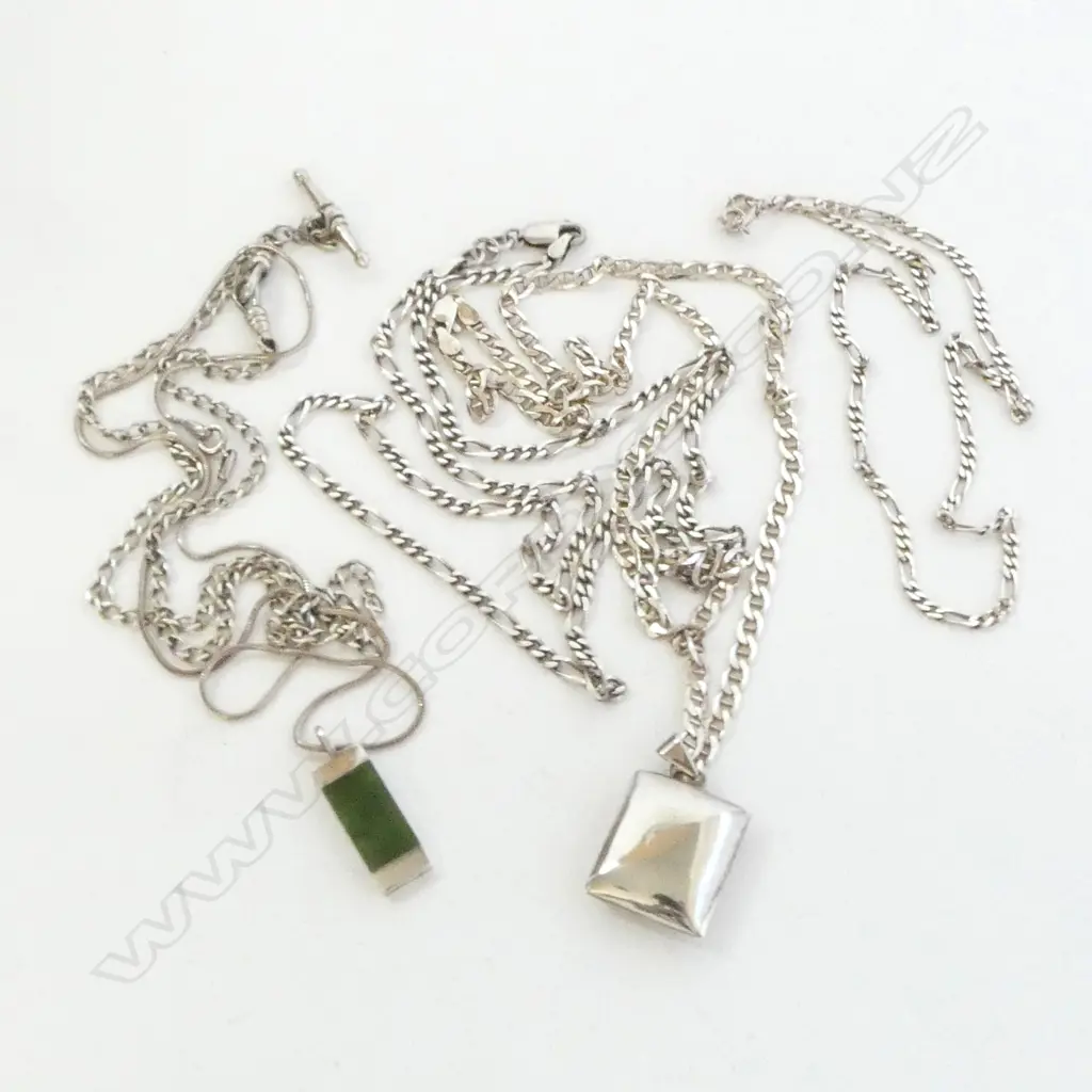 5 STG SILVER NECKLACES 63grms Image 1++