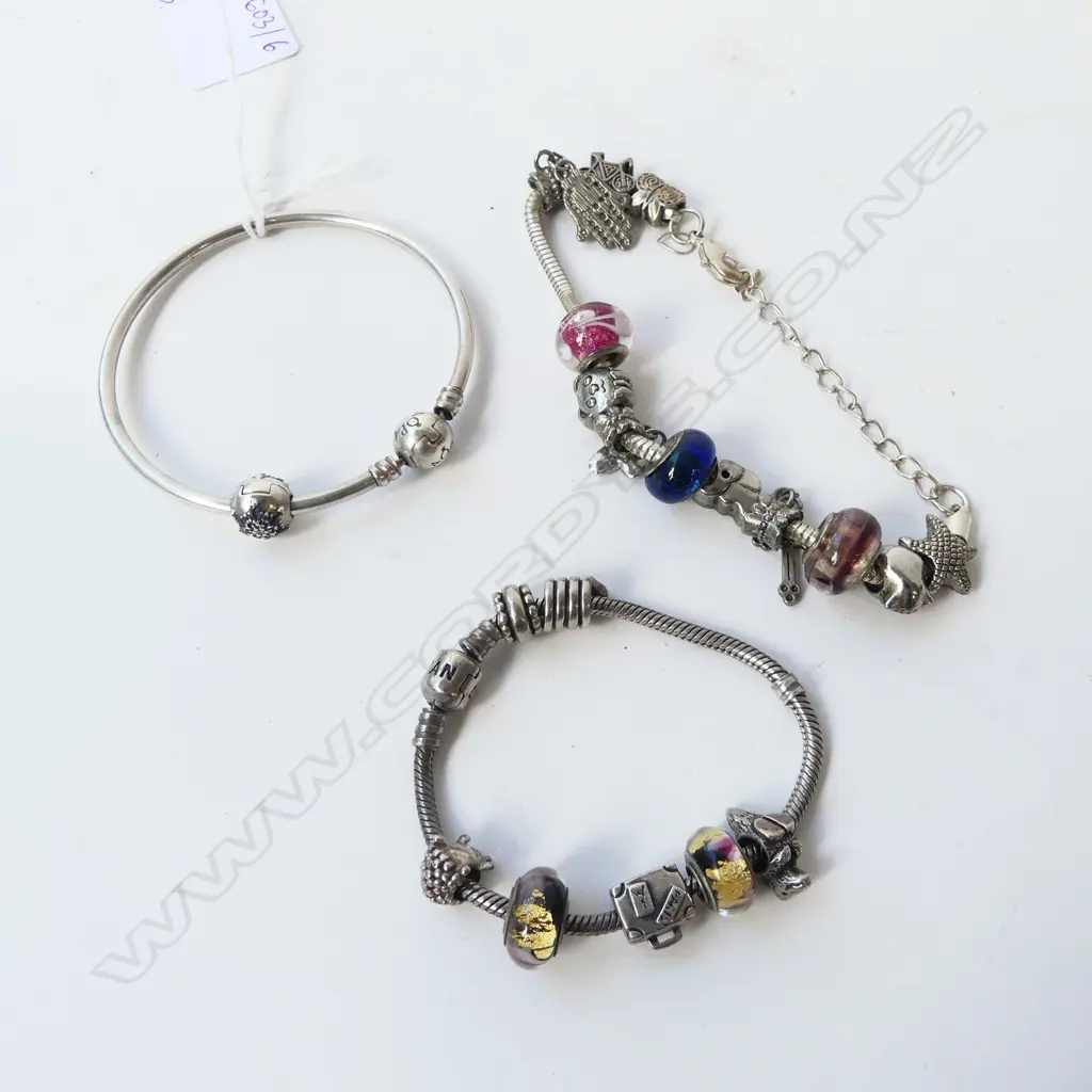 2 PANDORA CHARM BRACELETS, BOXED WITH ONE OTHER Image 1++