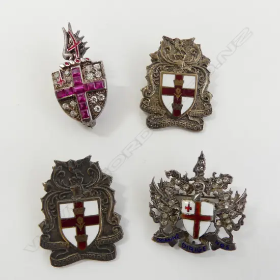 4 S/SILVER GEORGE CROSS  BADGES