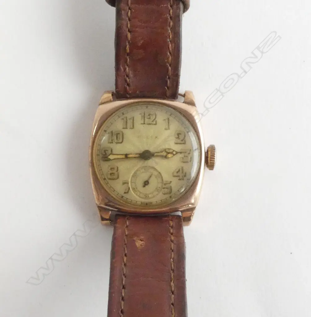 1920'S ROLEX 9ct ROSE GOLD GENT'S WRISTWATCH triple signed Prima movement. Not running Image 1++