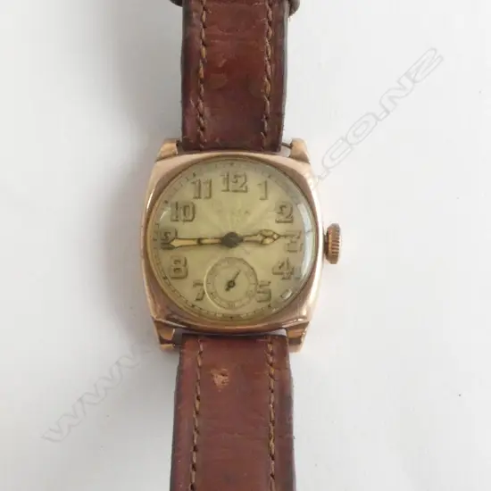 1920'S ROLEX 9ct ROSE GOLD GENT'S WRISTWATCH triple signed Prima movement. Not running