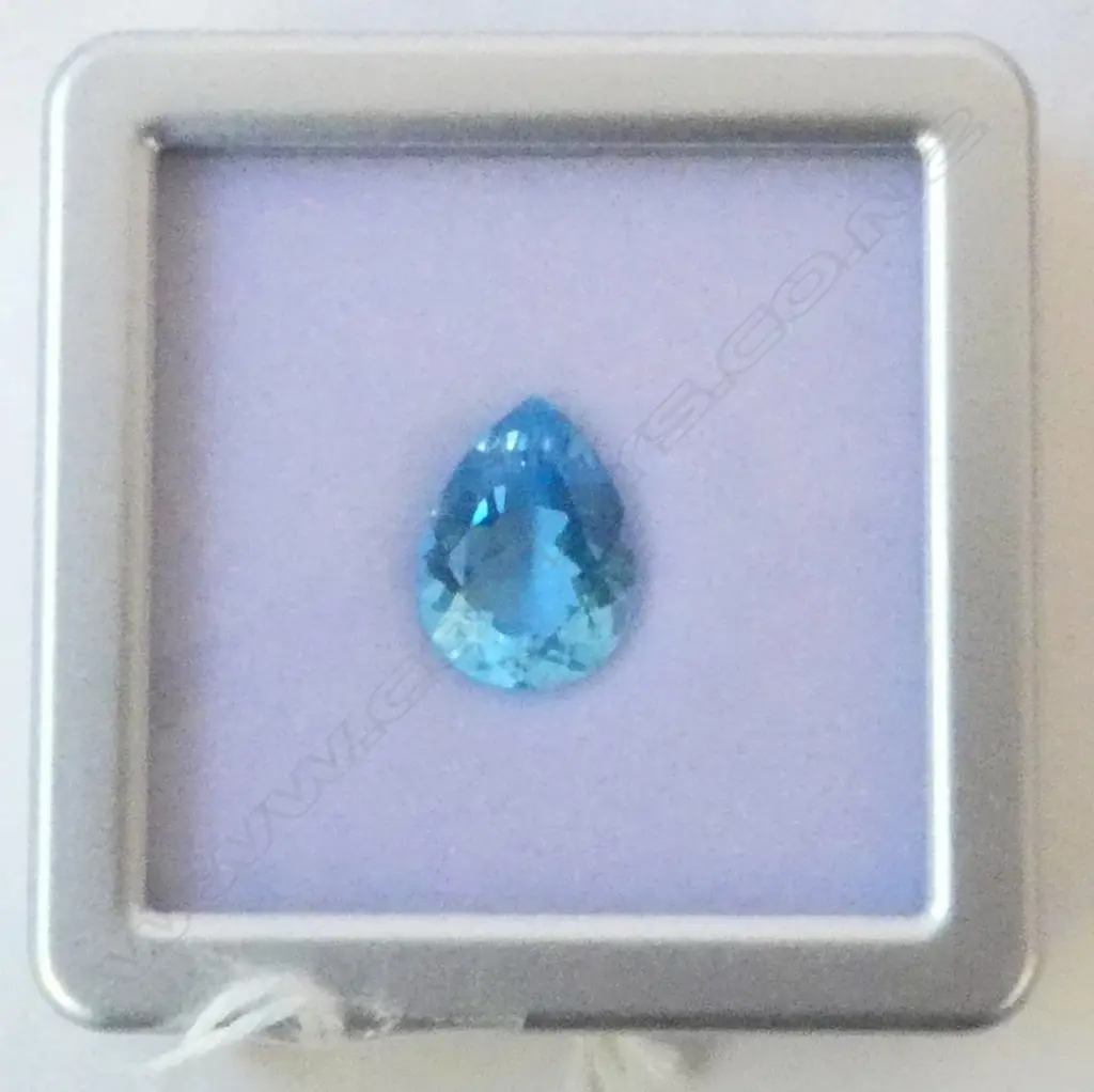 BLUE TOPAZ, PEAR FACET CUT, 10.29ct, AIG REPORT Image 1++