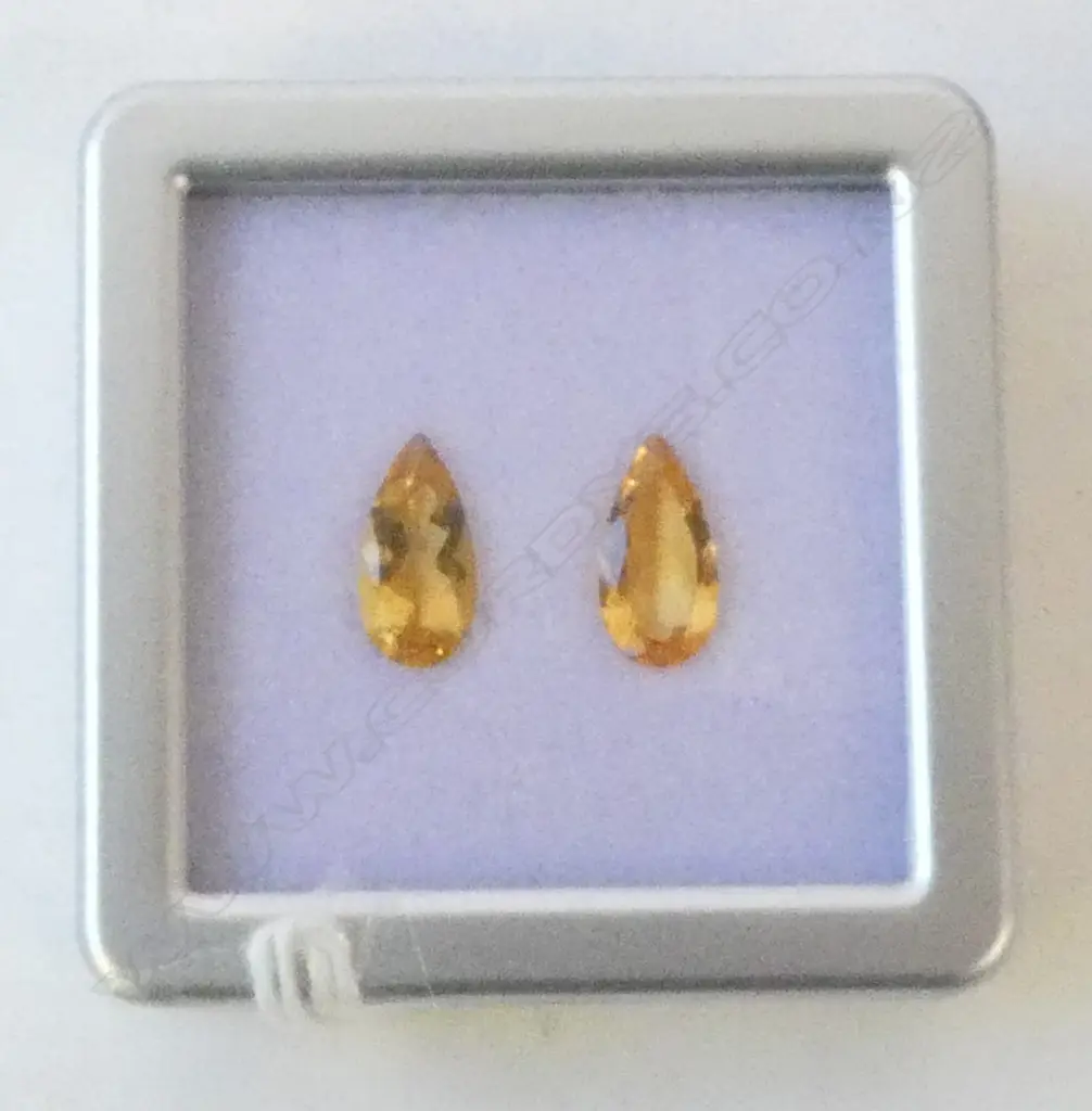 PR PEAR FACET CUT CITRINES, 5.12ct, AIG REPORT Image 1++