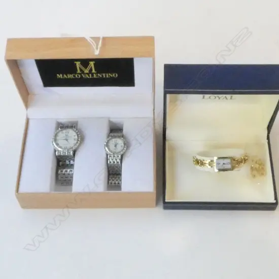 3 WRIST WATCHES IN 2 CASES