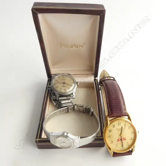 3 VINTAGE WRISTWATCHES; SEIKO QUARTZ, CERES INCABLOC, BULOVA SKIL