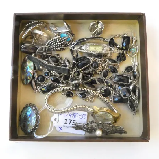 SILVER & PAUA & MARCASITE JEWELLERY ETC. CUFFLINKS + EARRINGS + ladies watches Omega auto etc