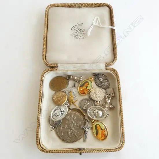 SMALL COLLECTION RELIGOUS MEDALS SILVER CHARMS ETC