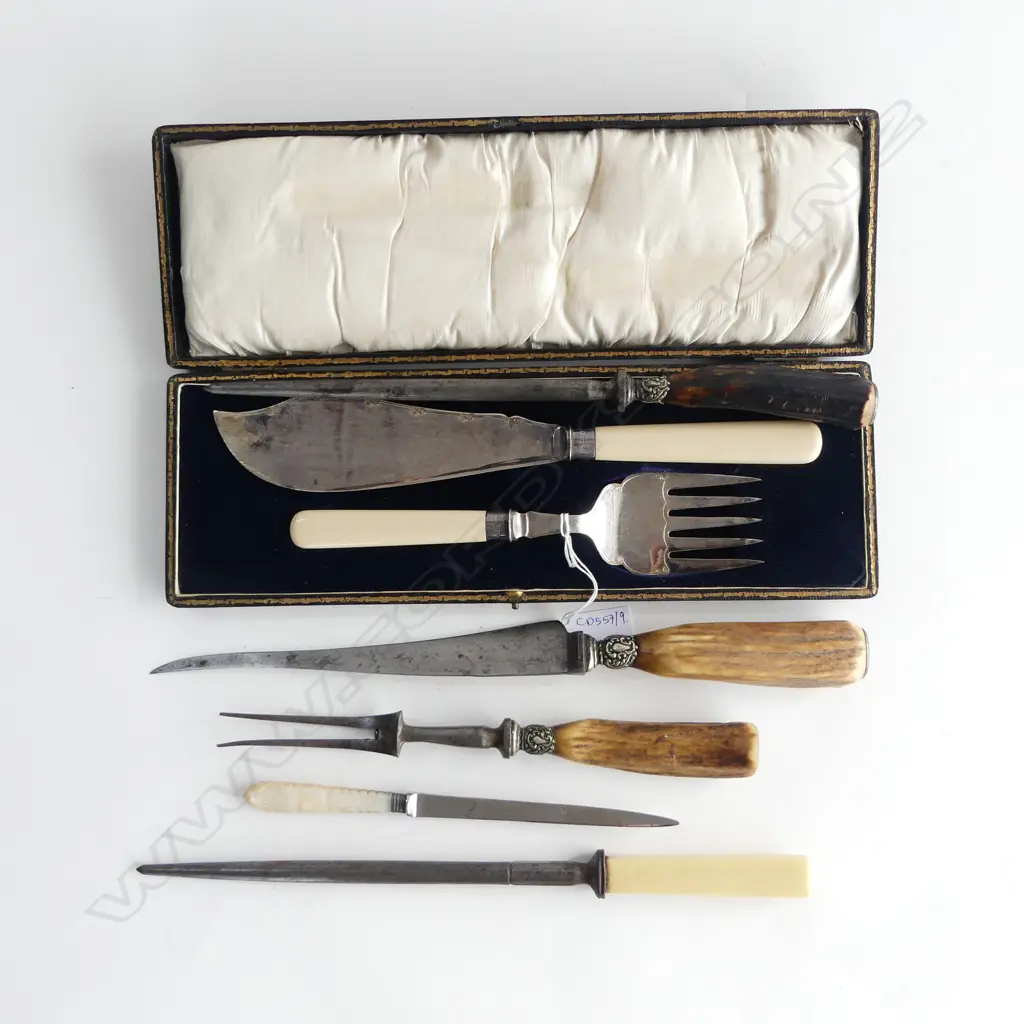 CASED FISH SERVERS w. STG TRIM + 5 OTHER TOOLS Image 1++