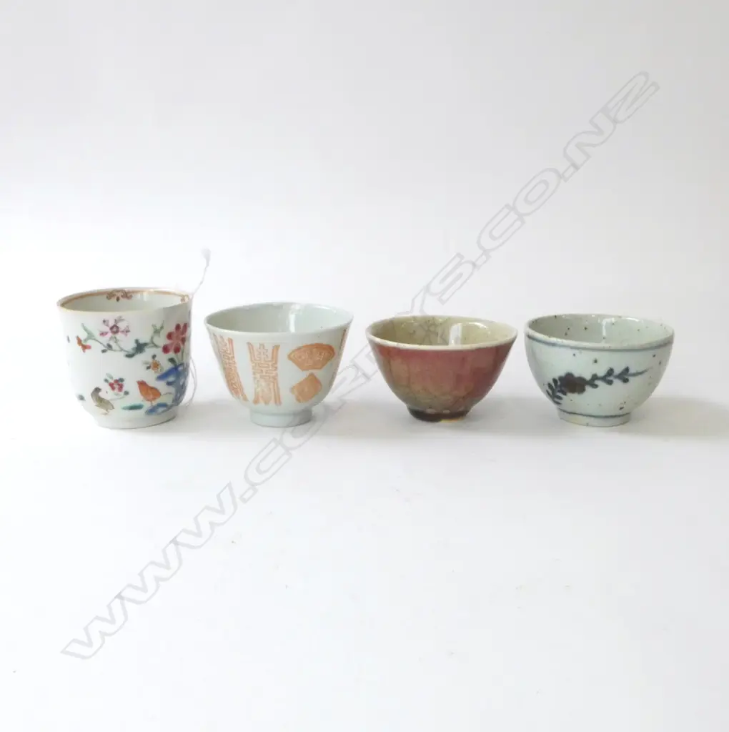 4 ORIENTAL TEA BOWLS H.65mm Image 1++