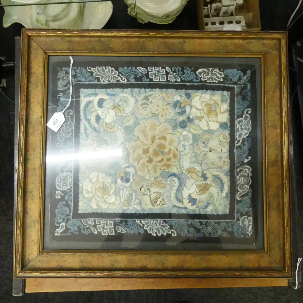 CHINESE EMBROIDERY 365x410mm MANDARIN SQUARE RANK BADGE? Image 1++