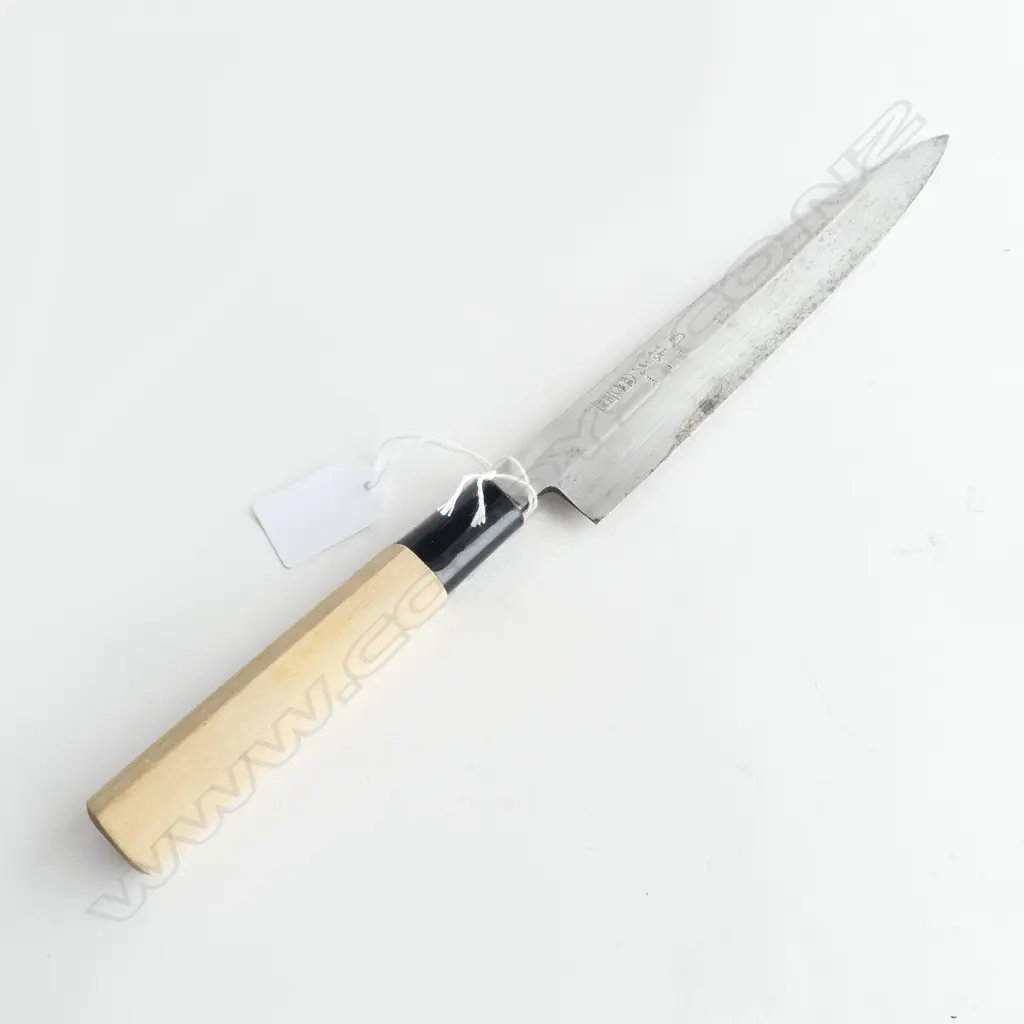 QUALITY JAPANESE CHEF'S KNIFE, SIGNED to BLADE, L.320mm Image 1++