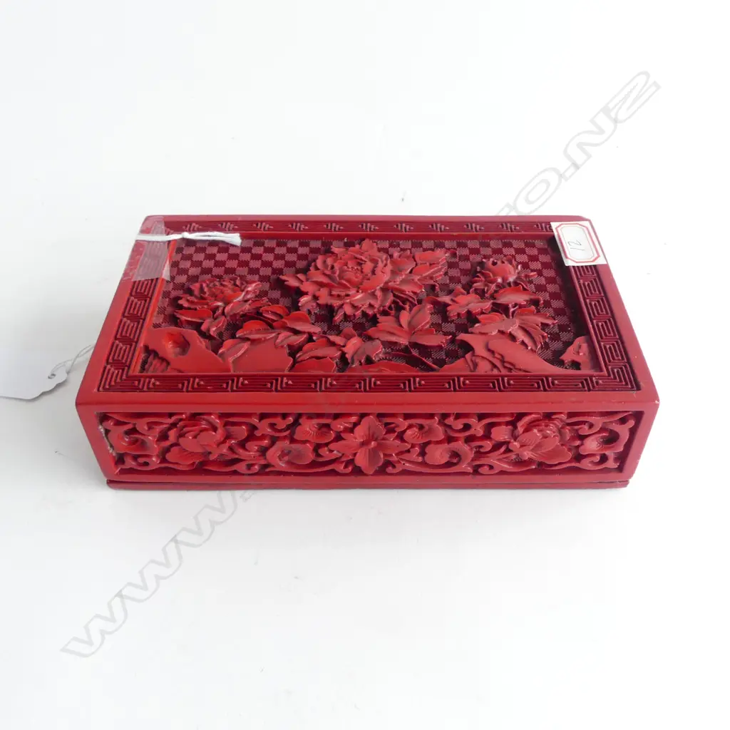 RESIN CINNABAR BOX W. 175mm Image 1++