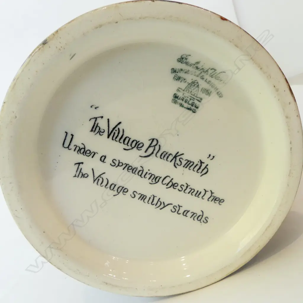 3 BURLEIGH WARE JUGS; SALLY IN OUR ALLEY, RUNAWAY MARRIAGE, VILLAGE BLACKSMITH H.245mm Image 1++