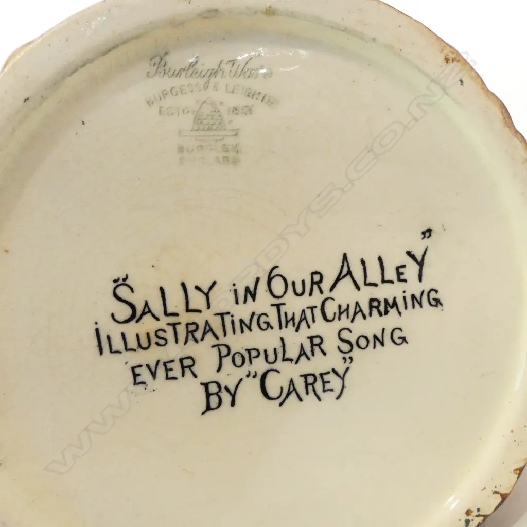 3 BURLEIGH WARE JUGS; SALLY IN OUR ALLEY, RUNAWAY MARRIAGE, VILLAGE BLACKSMITH H.245mm Image 1++