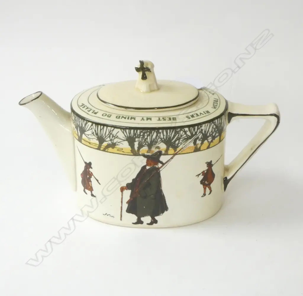 ROYAL DOULTON ISAAC WALTON ‘GALLANT FISHERS’ TEAPOT L2312, L.250MM H.160MM Image 1++