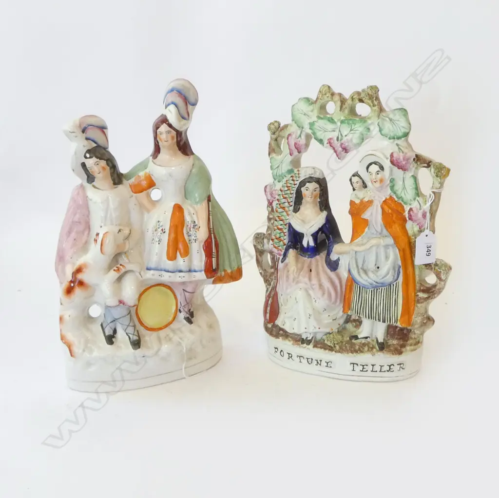 2 STAFFORDSHIRE FLATBACKS H.410mm FORTUNE TELLER Image 1++