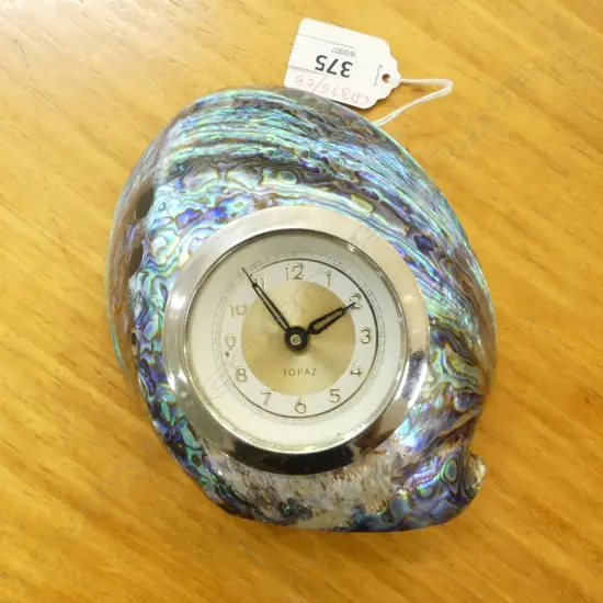 PAUA SHELL CLOCK, WORKING H.160mm