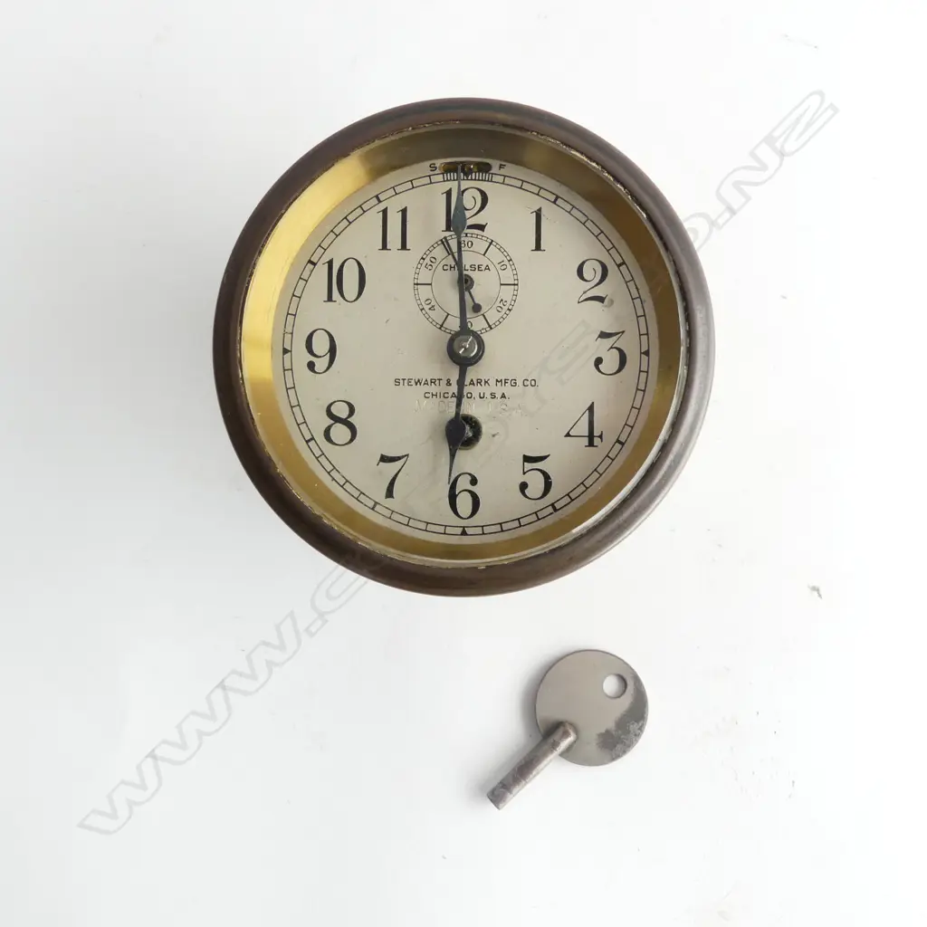 STEWART & CLARK MFG CO. MODEL T. AUTOMOBILE CLOCK Dia.105mm Image 1++
