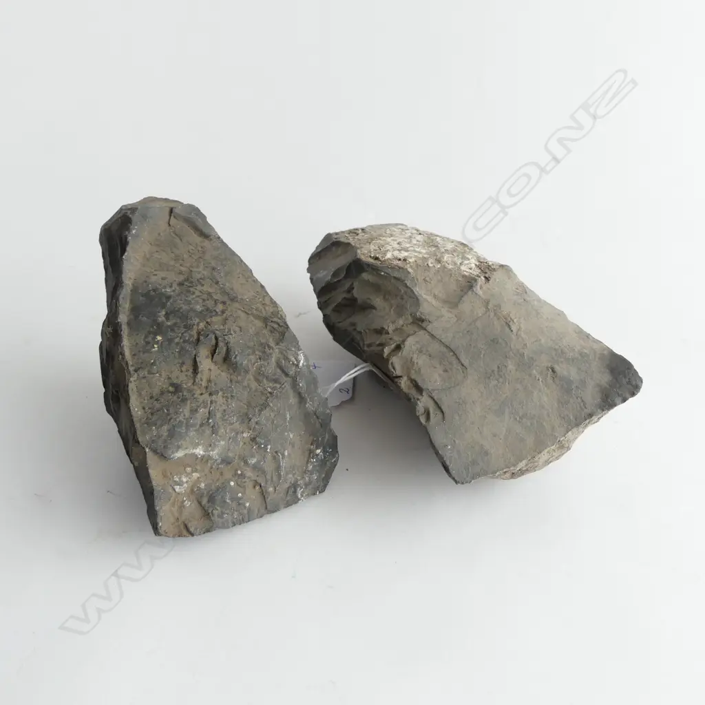 2 fairly LARGE PACIFIC STONE ADZE ROUGHOUTS L's.170 & 155mm Image 1++