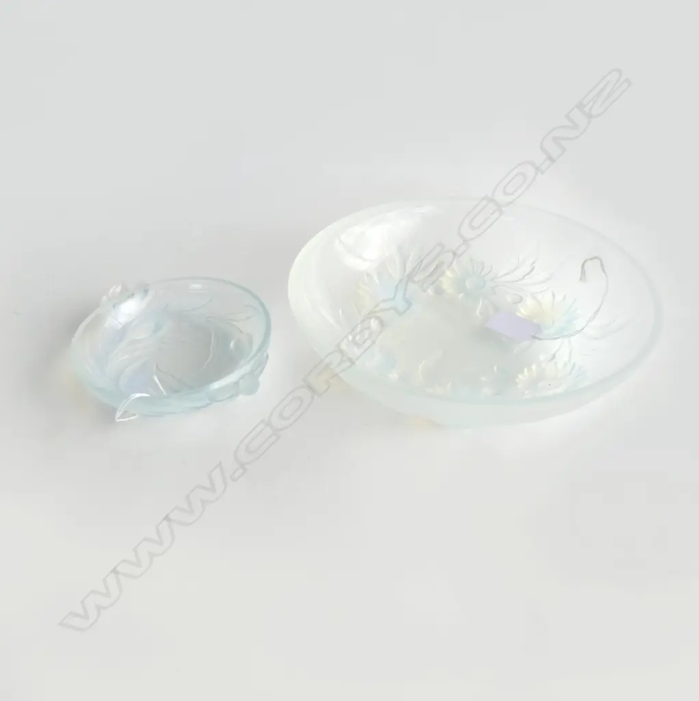 2 FRENCH ETLING GLASS BOWLS DIA220MM & 150MM Image 1++