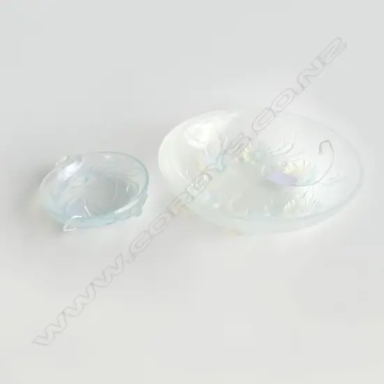 2 FRENCH ETLING GLASS BOWLS DIA220MM & 150MM