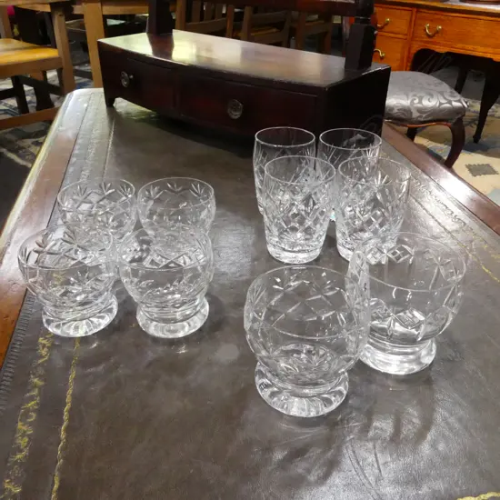TEN WEBB CORBETT CUT CRYSTAL ASSTD. TUMBLERS 