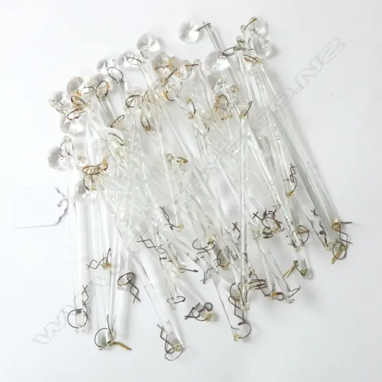 32 ASSTD. FACET CUT CRYSTAL STRING DROPS FOR HANGING, L.140MM-170MM