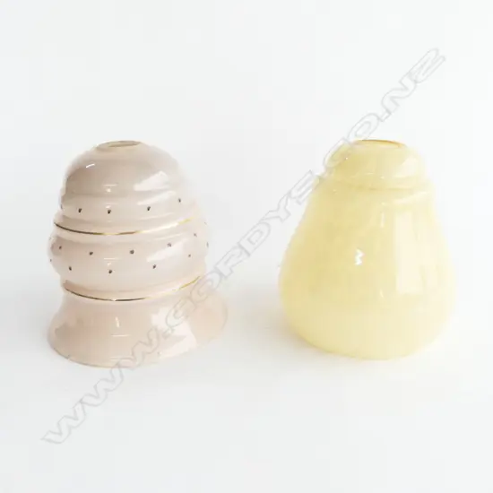 2 DECO GLASS LIGHT SHADES H.150mm minor chips