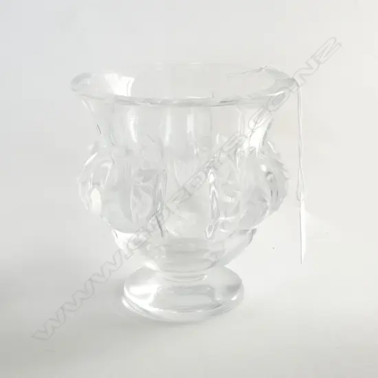 LALIQUE GLASS SPARROW VASE H120MM