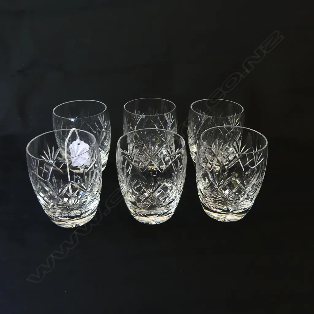 SET OF 6 LARGE WEBB CORBETT CUT CRYSTAL TUMBLERS ‘GEORGIAN’ PATTERN, H.95MM Image 1++