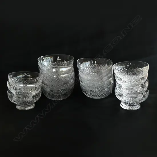 12 STUART CRYSTAL BOWLS & 7 STUART CRYSTAL DESSERT COUPES 
