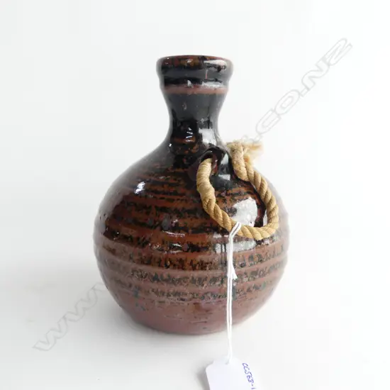LAWRENCE EWING TENMOKU GLAZE POTTERY VASE  H.180mm