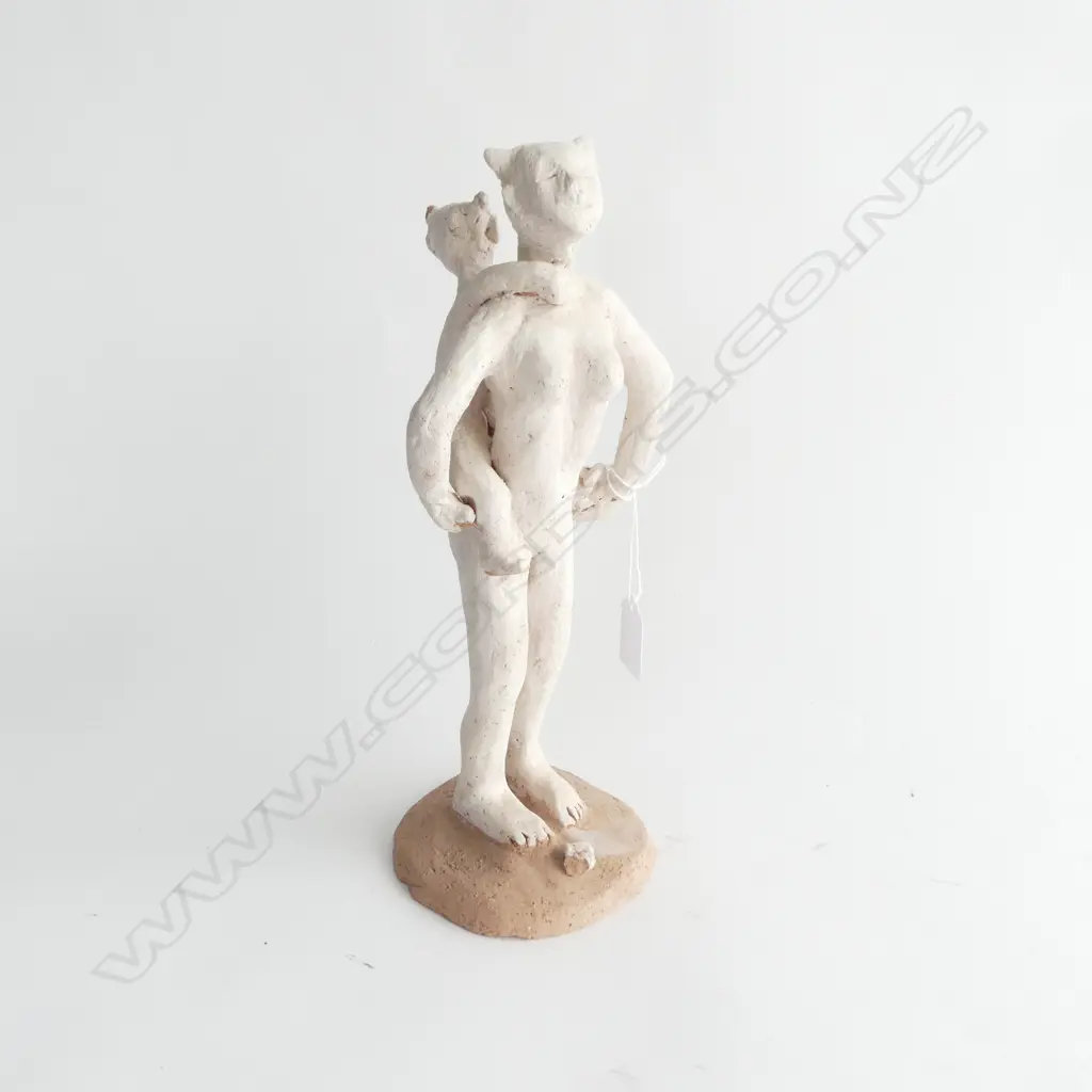 STUDIO POTTERY ABSTRACT FIGURE; MOTHER & CHILD CHILDS HAND BROKEN H.300mm... Image 1++