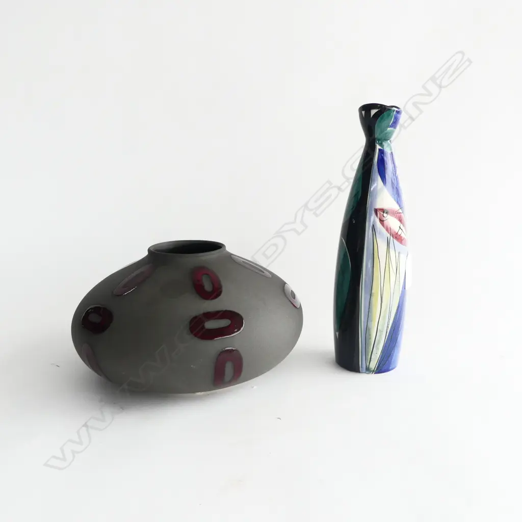 STAVNGERFLINT NORWEGIAN MID CENTURY VASE H265MM & WEST GERMAN SQUAT  VASE H140MM Image 1++